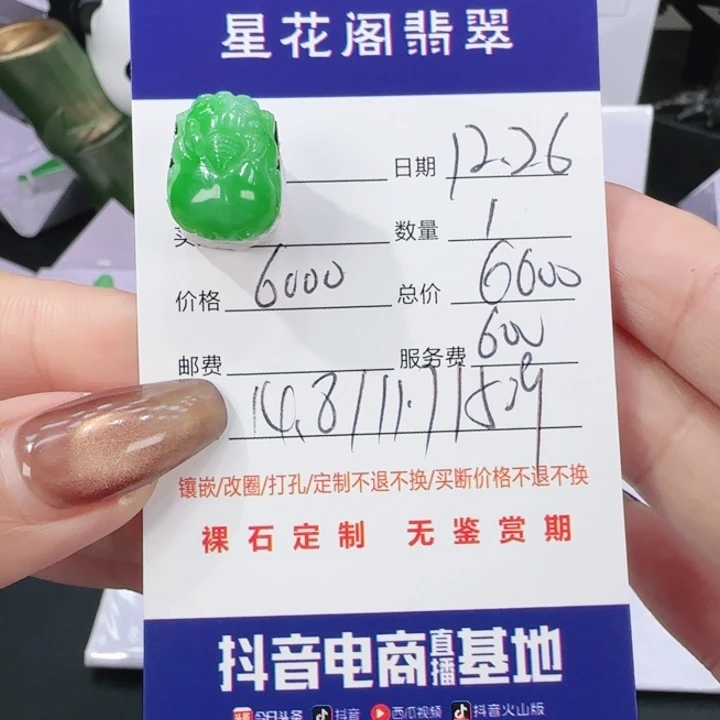 翡翠未镶嵌吊坠(不含链)