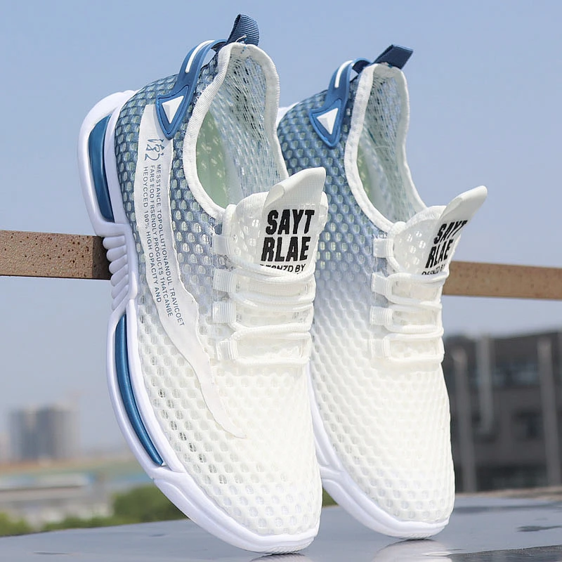 夏季男鞋薄款单网鞋2025新款防臭透气网鞋男士轻便软底跑步运动鞋