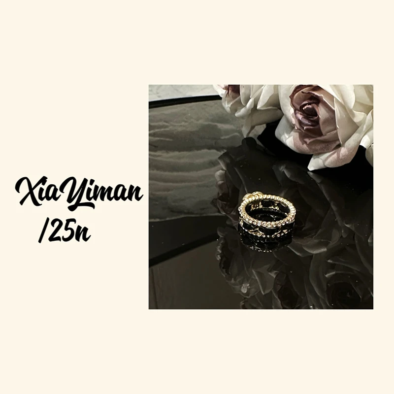 铜合金皮质戒指 复古编织黑金色戒指MZ3104