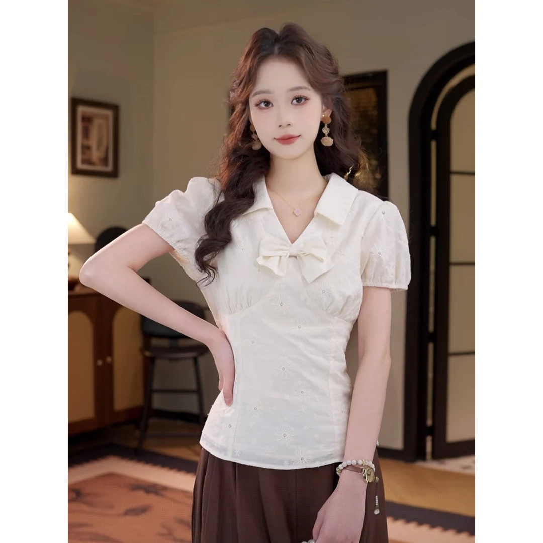 莹莹 【心语】25新款夏季百搭简约甜妹减龄衬衫#4869