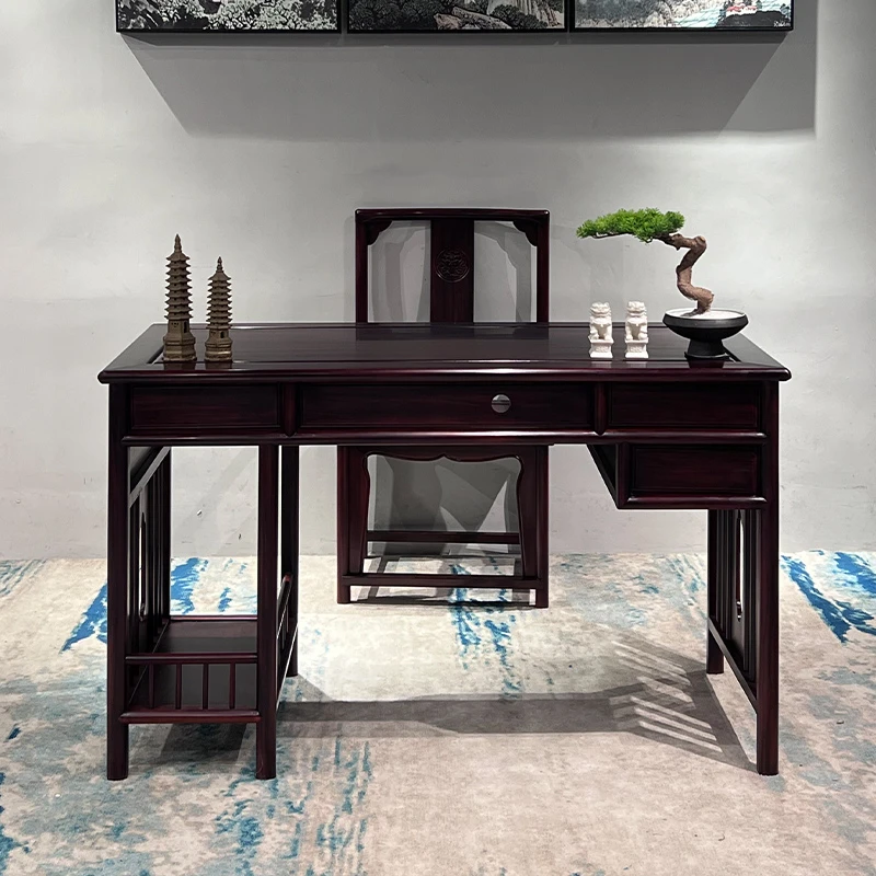 南美酸枝电脑桌套装办公室家具主机桌古典中式桌128*60*78CM