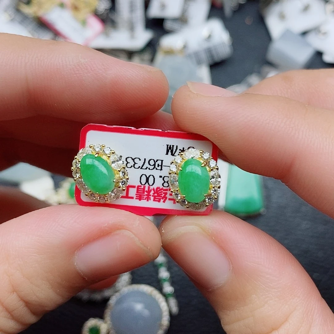 银S925镶嵌戒指翡翠