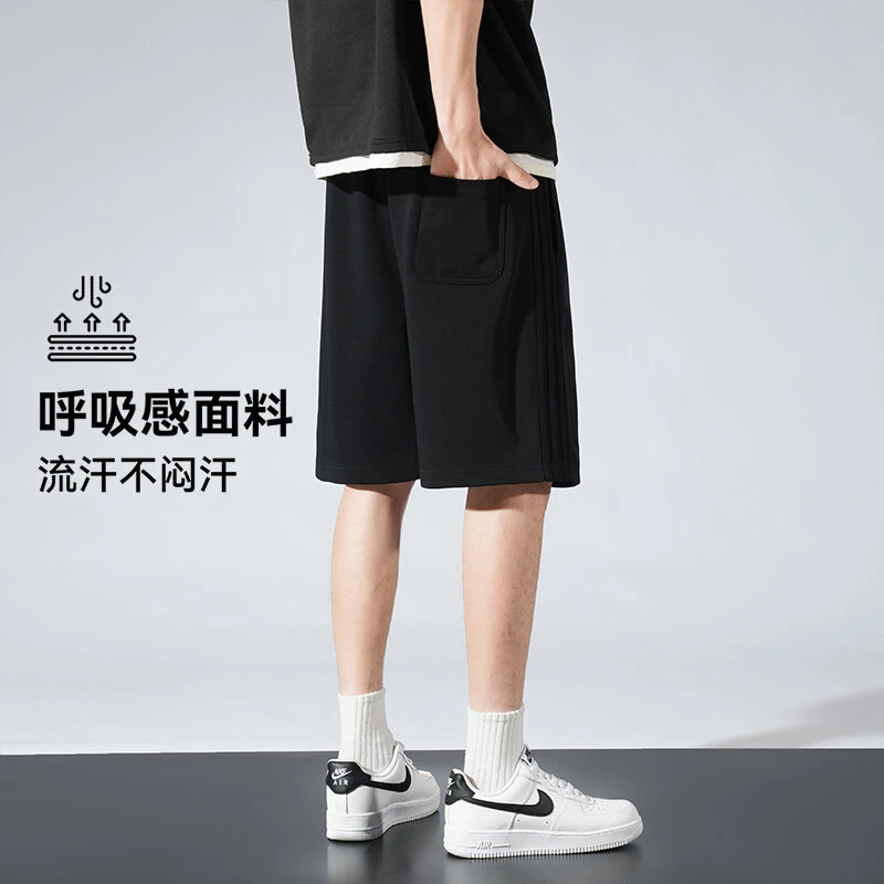 中裤2025爆款男款直筒高端短裤纯棉新款5分宽松男士正品