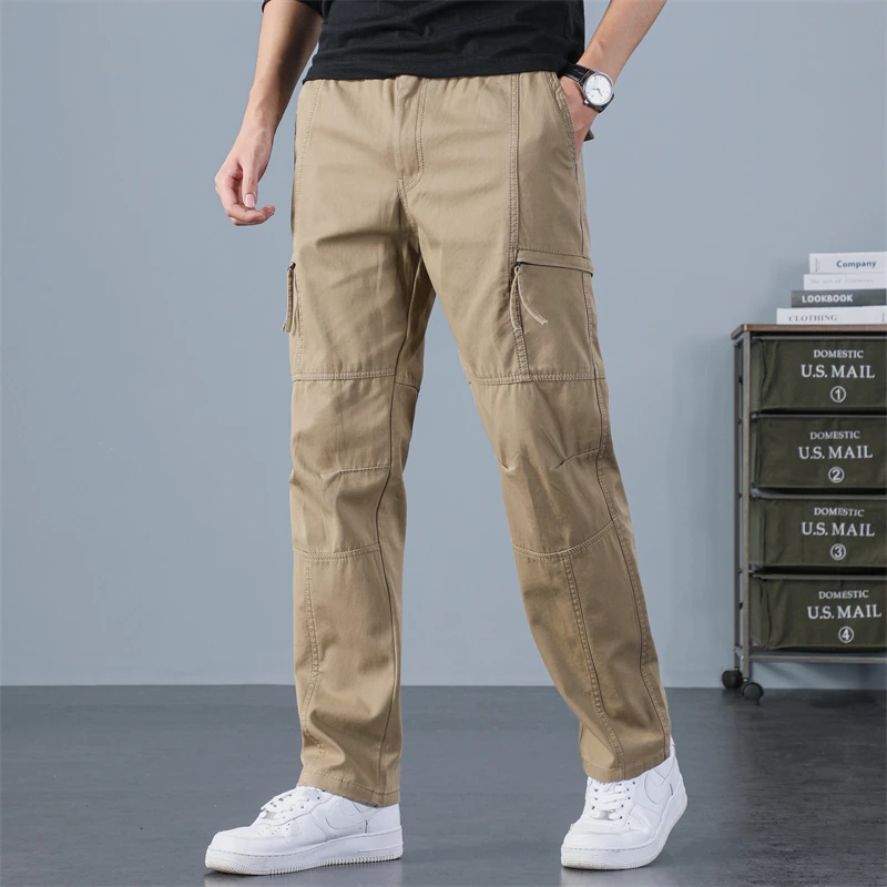 Chul taek休闲裤男2025秋季透气美式宽松工装裤纯棉长裤子男款潮