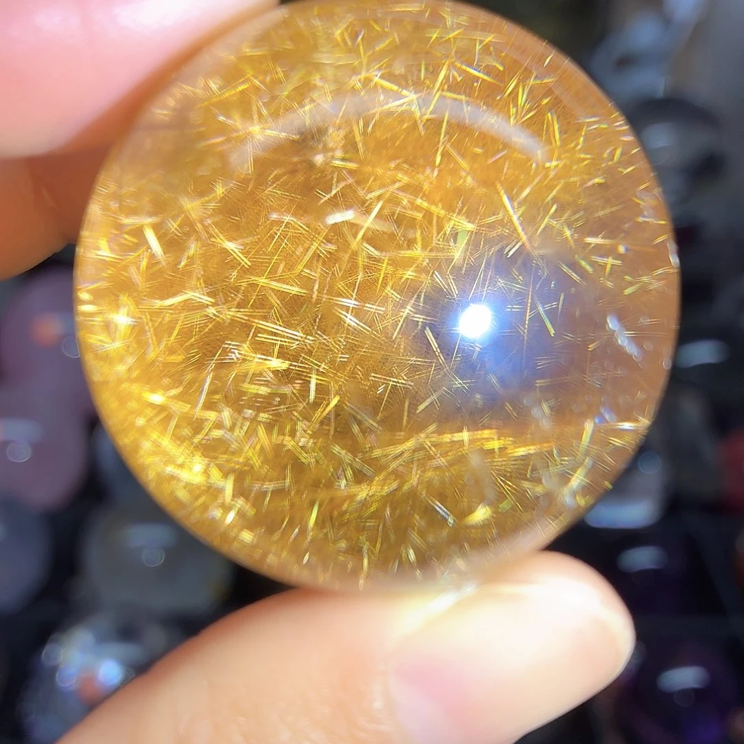 珠宝半成品水晶未镶嵌金发聚宝盆39