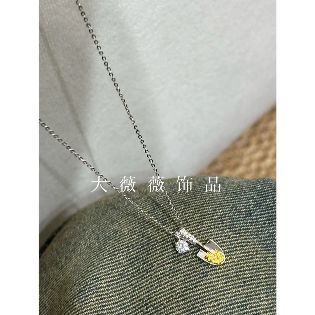 坠链均925银 简约小众铲子项链-5448