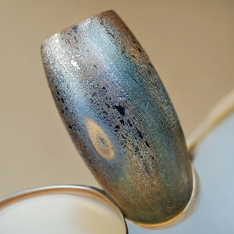 当代 云南建水紫陶柴烧花瓶