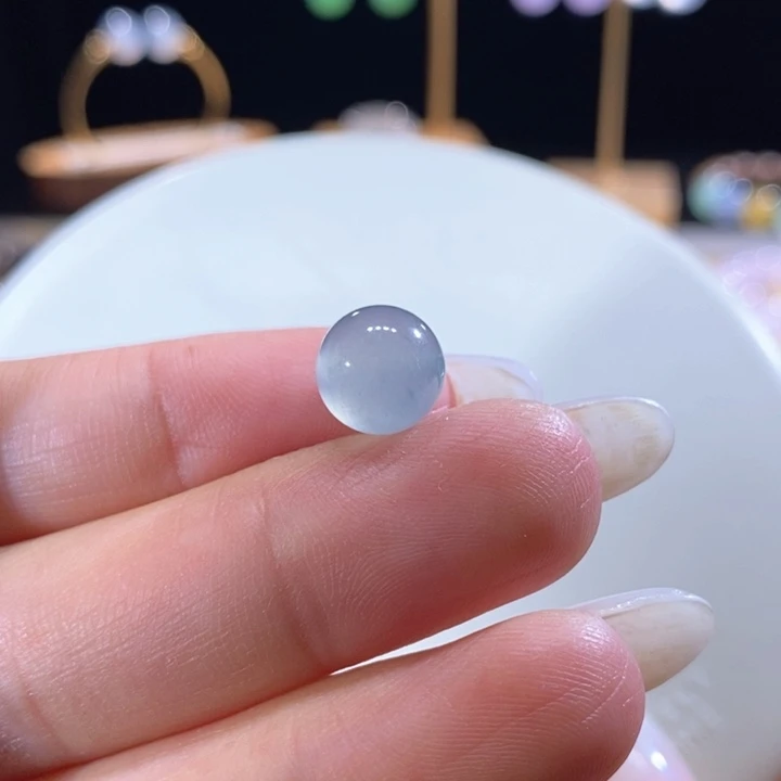 翡翠未镶嵌吊坠(不含链)翡翠冰蓝珠卡9.6m