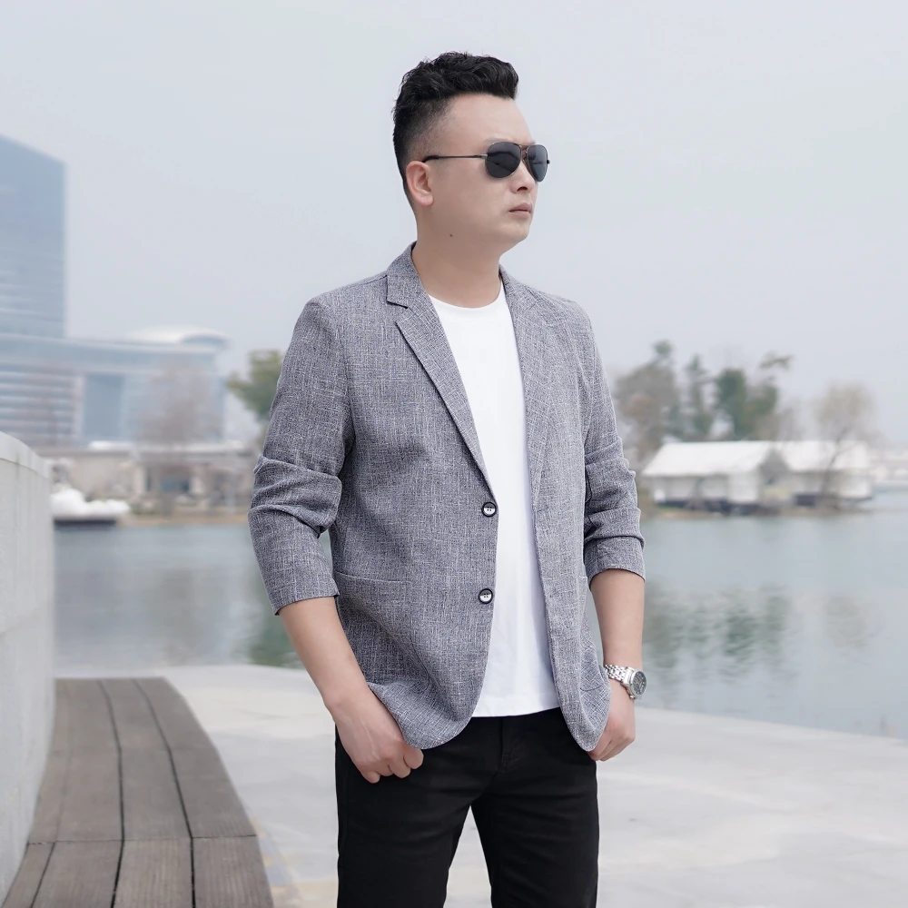 春秋季西服男款爆款2025新款商务透气春装男士西装休闲上衣外套
