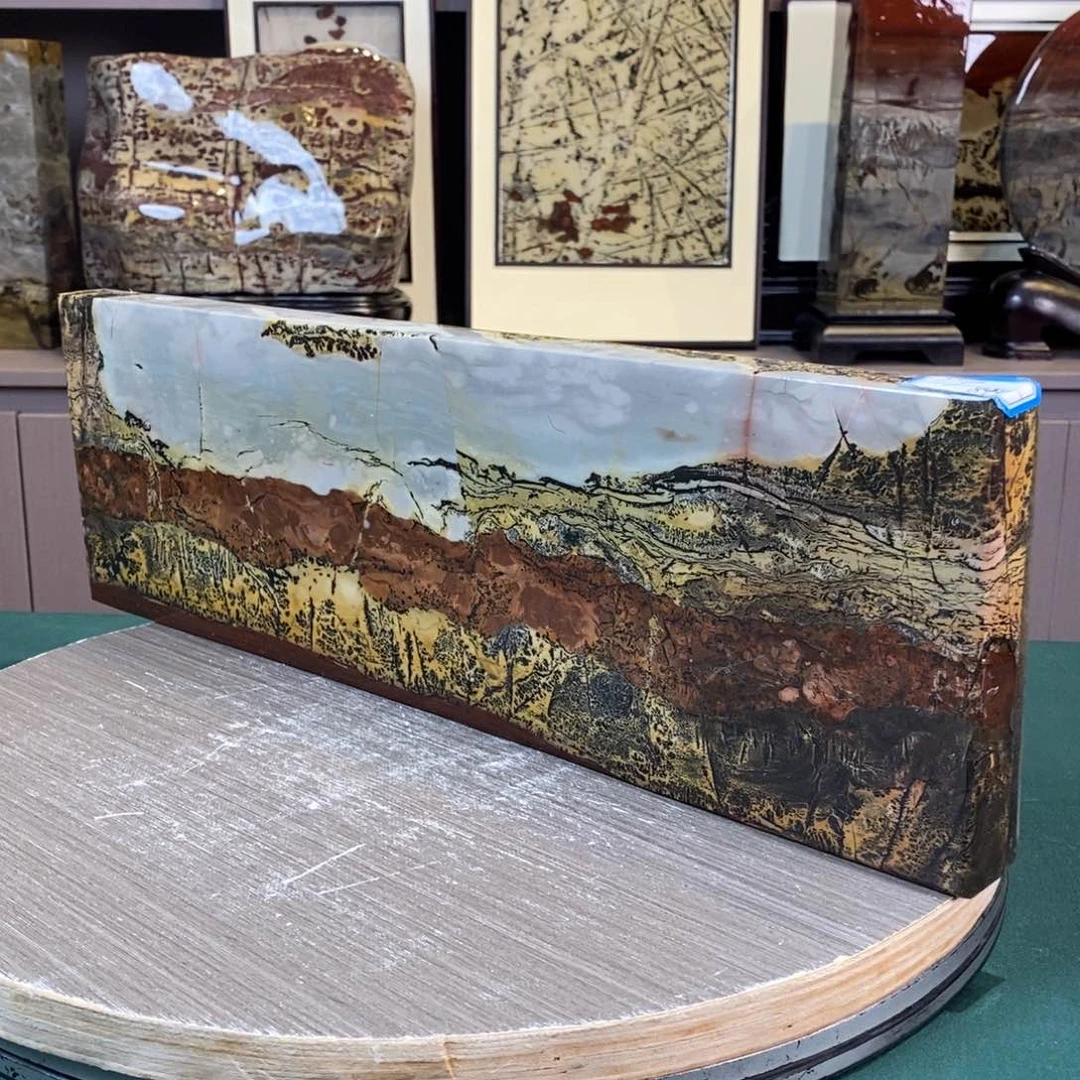 石材广西国画石草花石