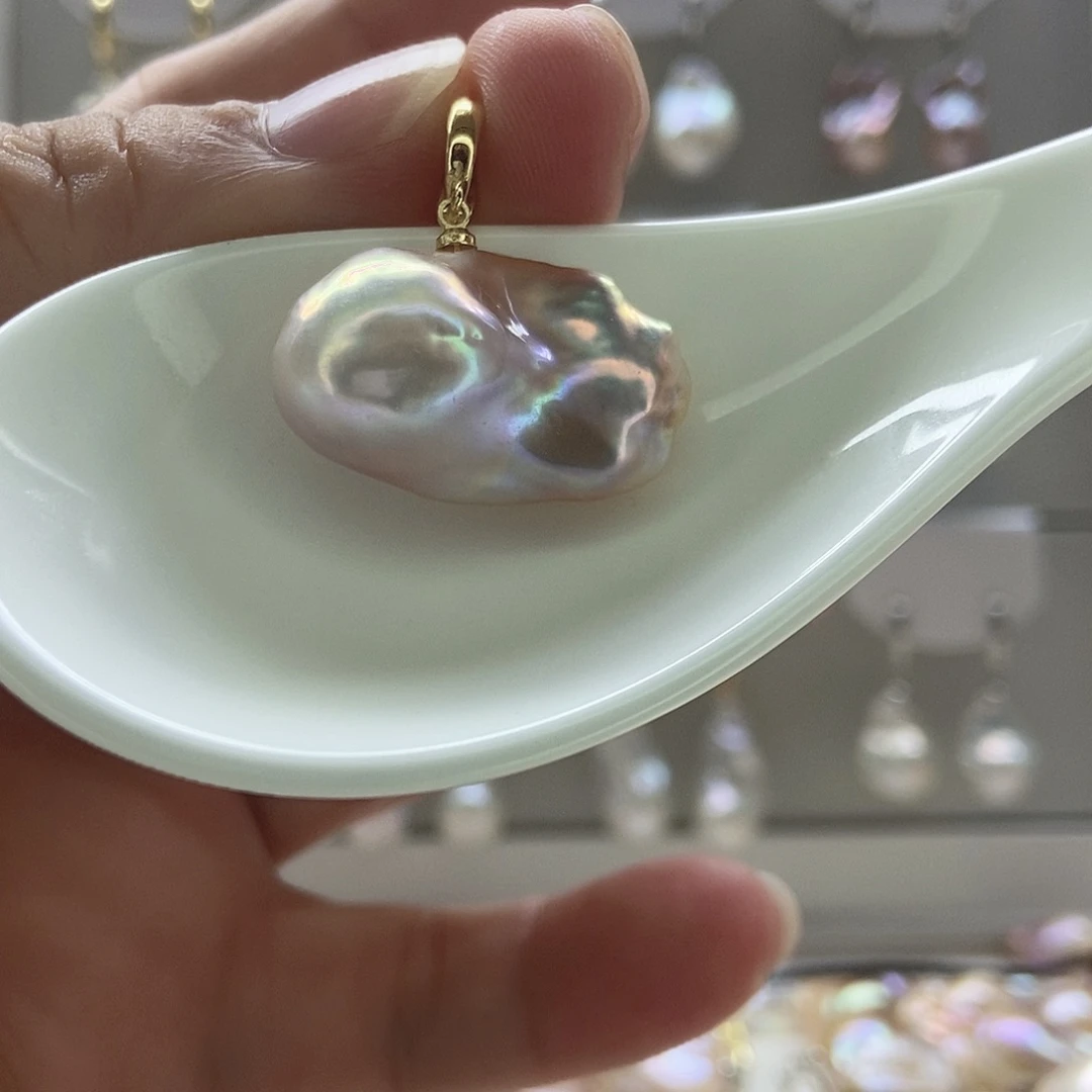 淡水珍珠颈饰银S925镶嵌86