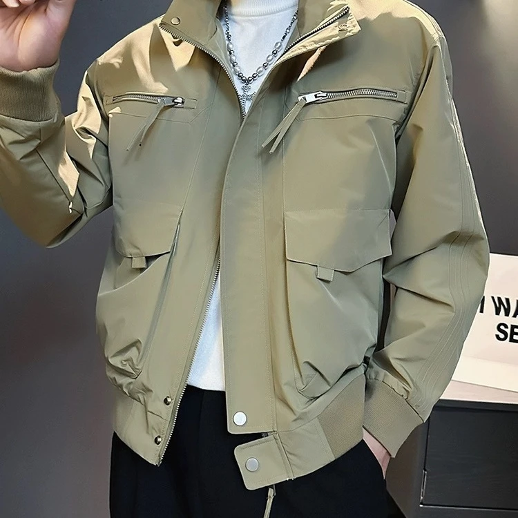 高级感工装外套男春秋潮牌休闲痞帅夹克2025新款春装时尚舒适上衣