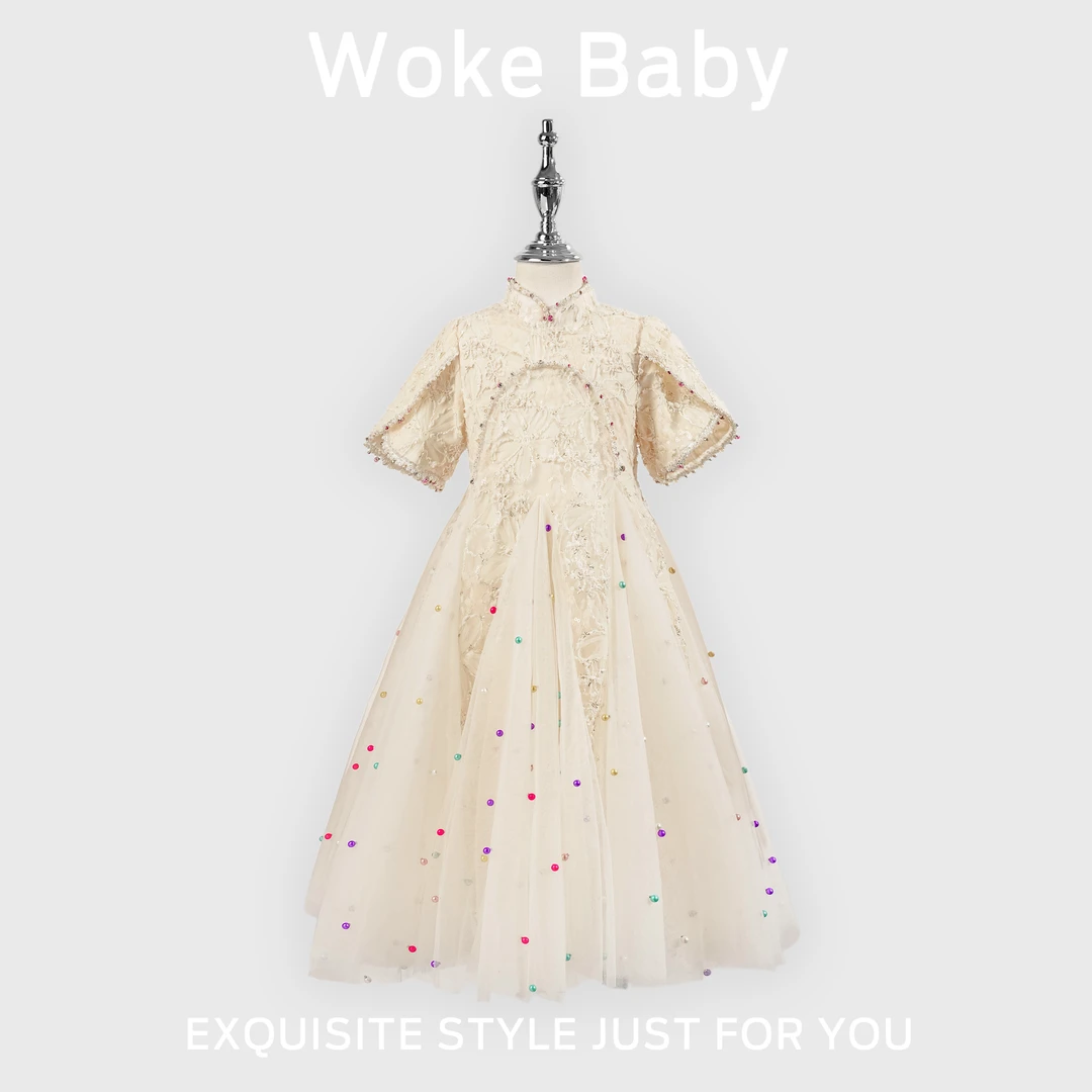 【花满蹊】2025女童连衣裙春季小香风礼服轻奢中大童圆领公主裙F024