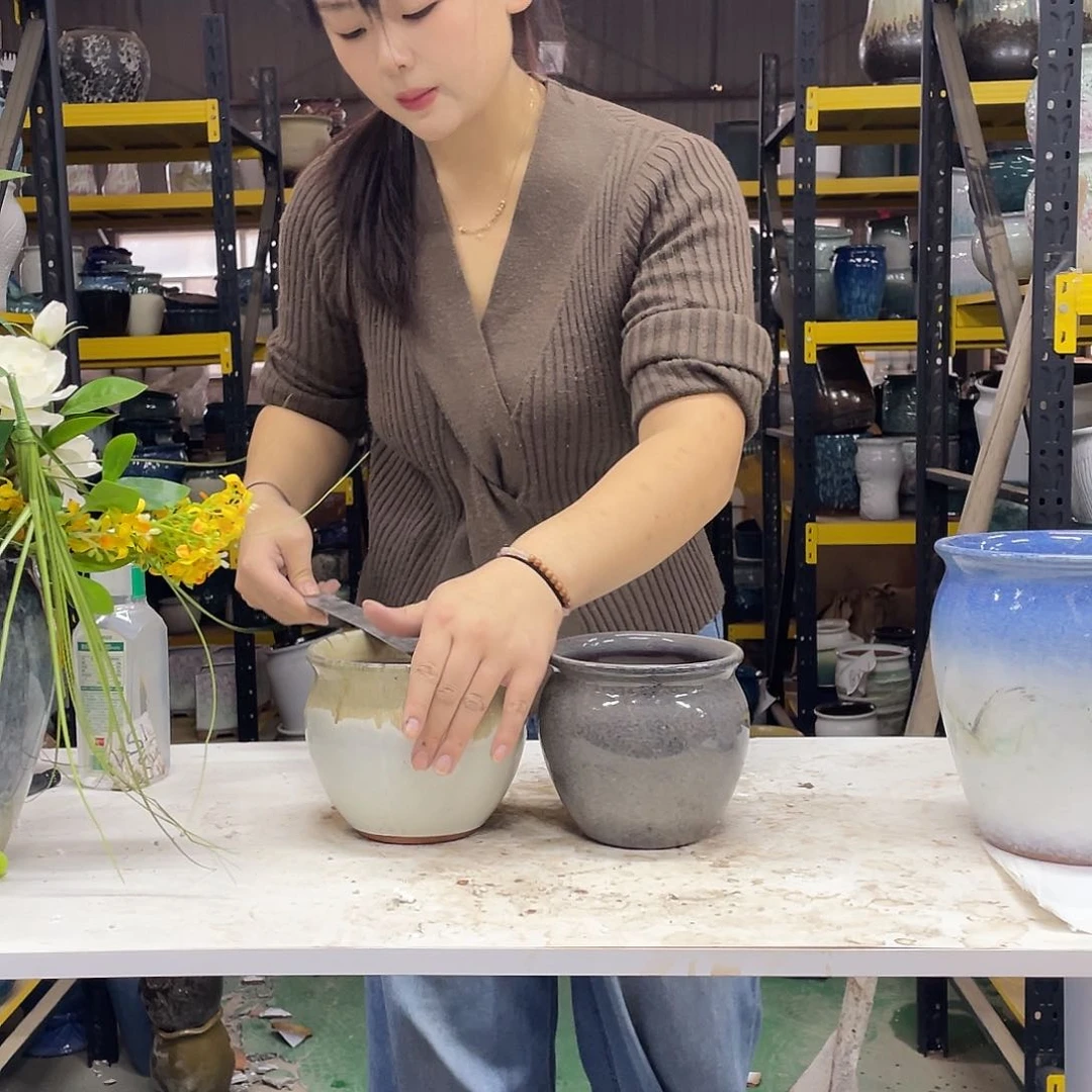 宜兴紫砂粗陶花盆