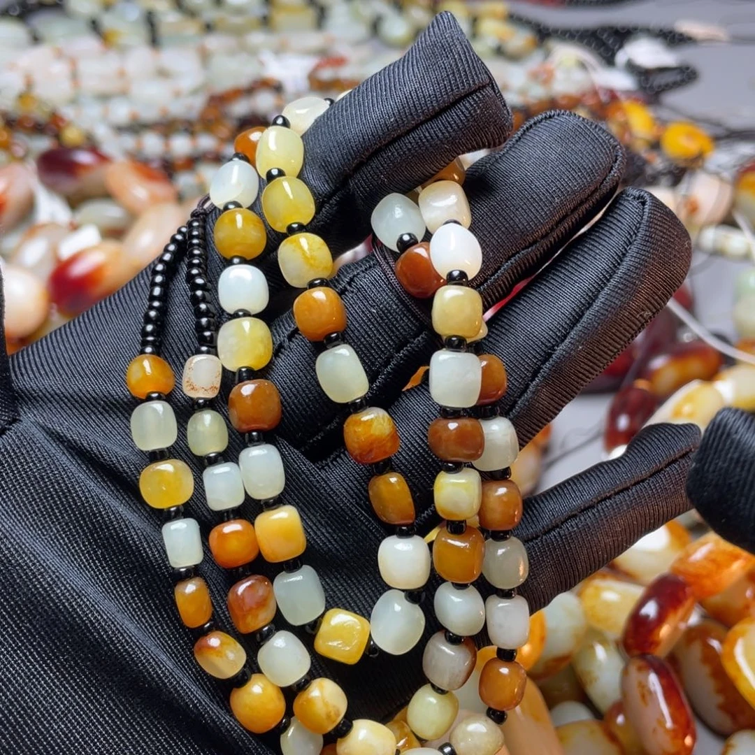 紫***来和田玉未镶嵌手链