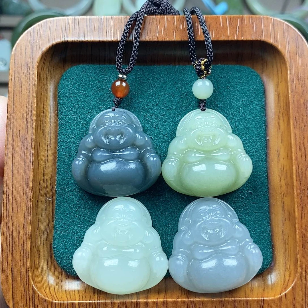 和田玉未镶嵌颈饰精品30mm佛公多样性发1件