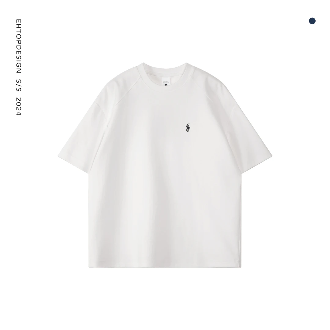 夏季新款短袖休闲时尚潮流百搭简约男女同款经典圆领T恤1960