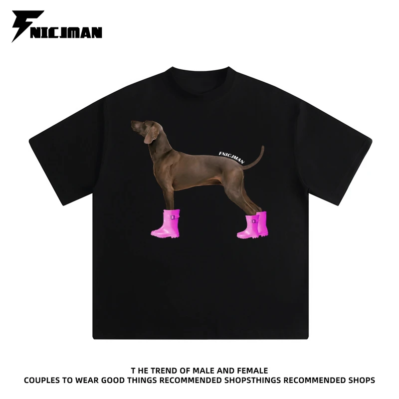 FNICJMAN夏季新款(威马)280克纯棉男女同款数码直喷短袖