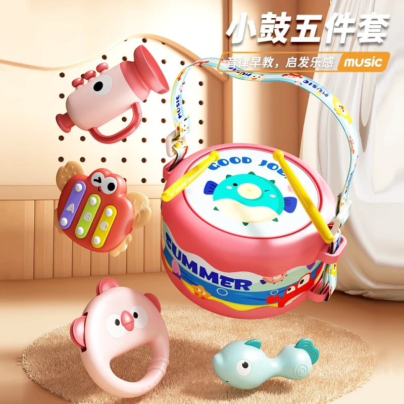 儿童玩具手拍双面鼓婴幼儿0-3岁儿童启蒙早教小鼓敲打击乐器益智