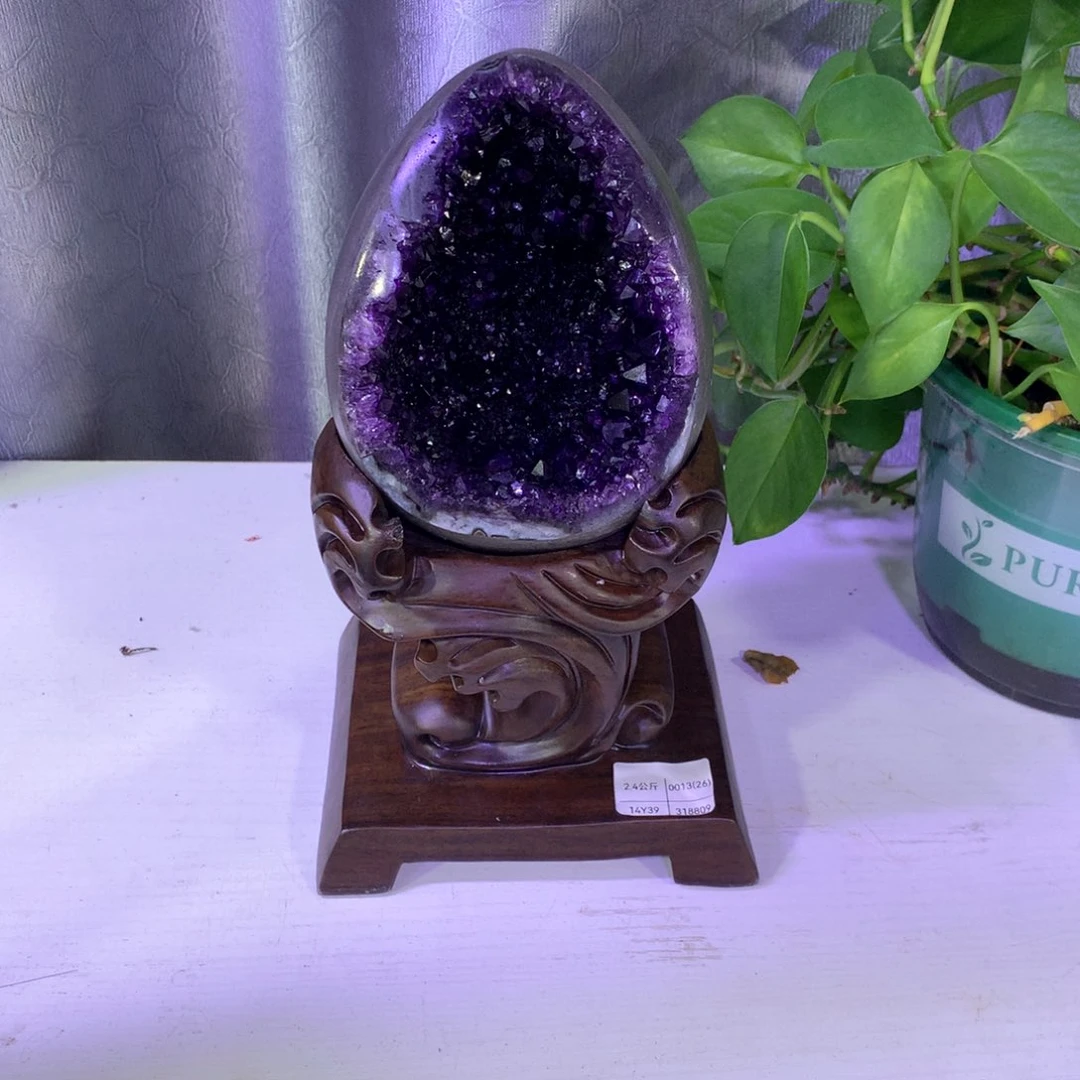 未镶嵌大型摆件（非配饰）紫晶乌拉圭满天星恐龙蛋摆件