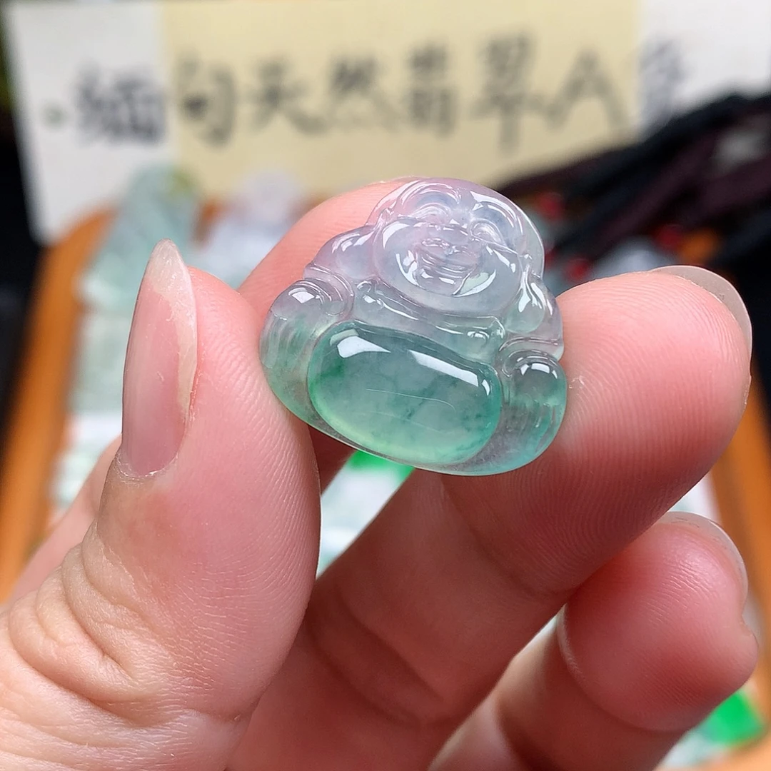 翡翠裸石缅甸天然A货翡翠冰种佛公