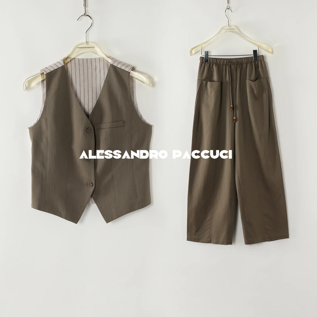 洛哥51013MJ/51074KC限量/黑标/意大利MARZOTTO羊毛亚麻马甲/裤子