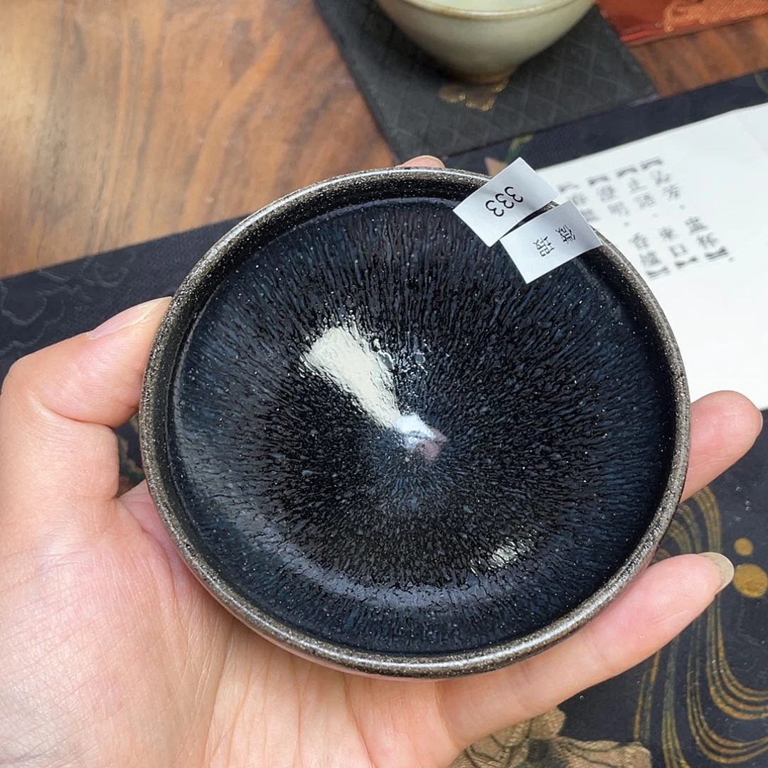 茶盏333 福临号建盏柴烧薄胎微瑕
