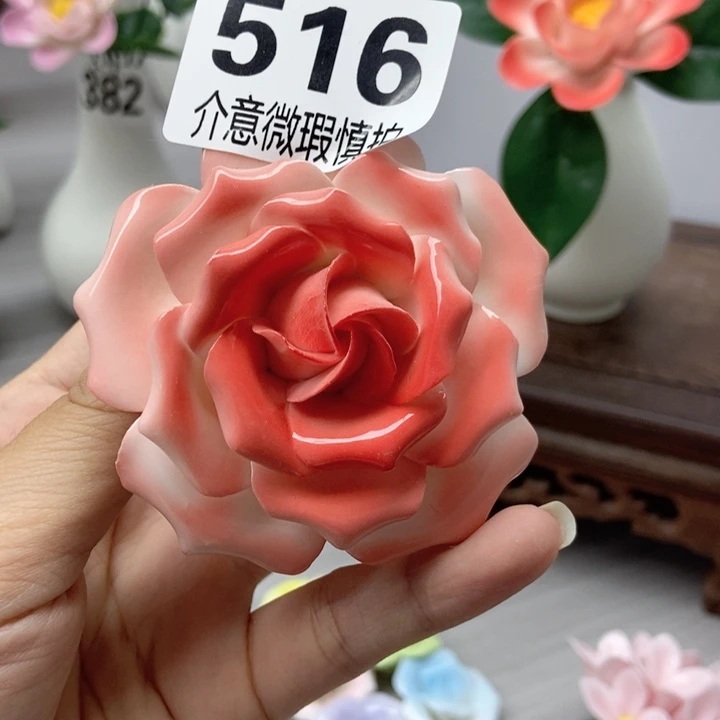 摆件手工制作陶瓷花