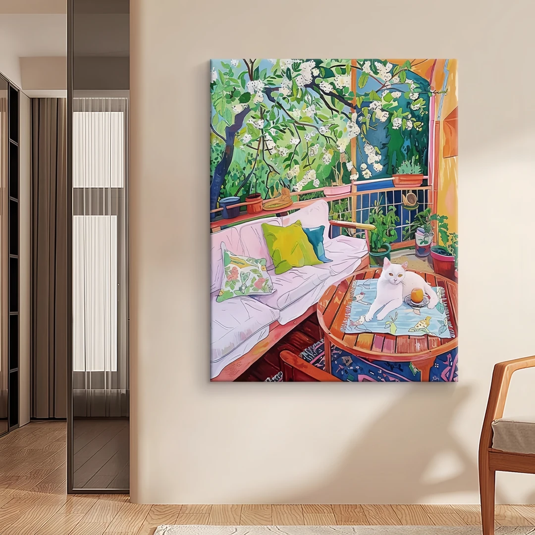 马蒂斯抽象卧室玄关客厅沙发背景装饰画餐厅小众治愈系多巴胺挂画