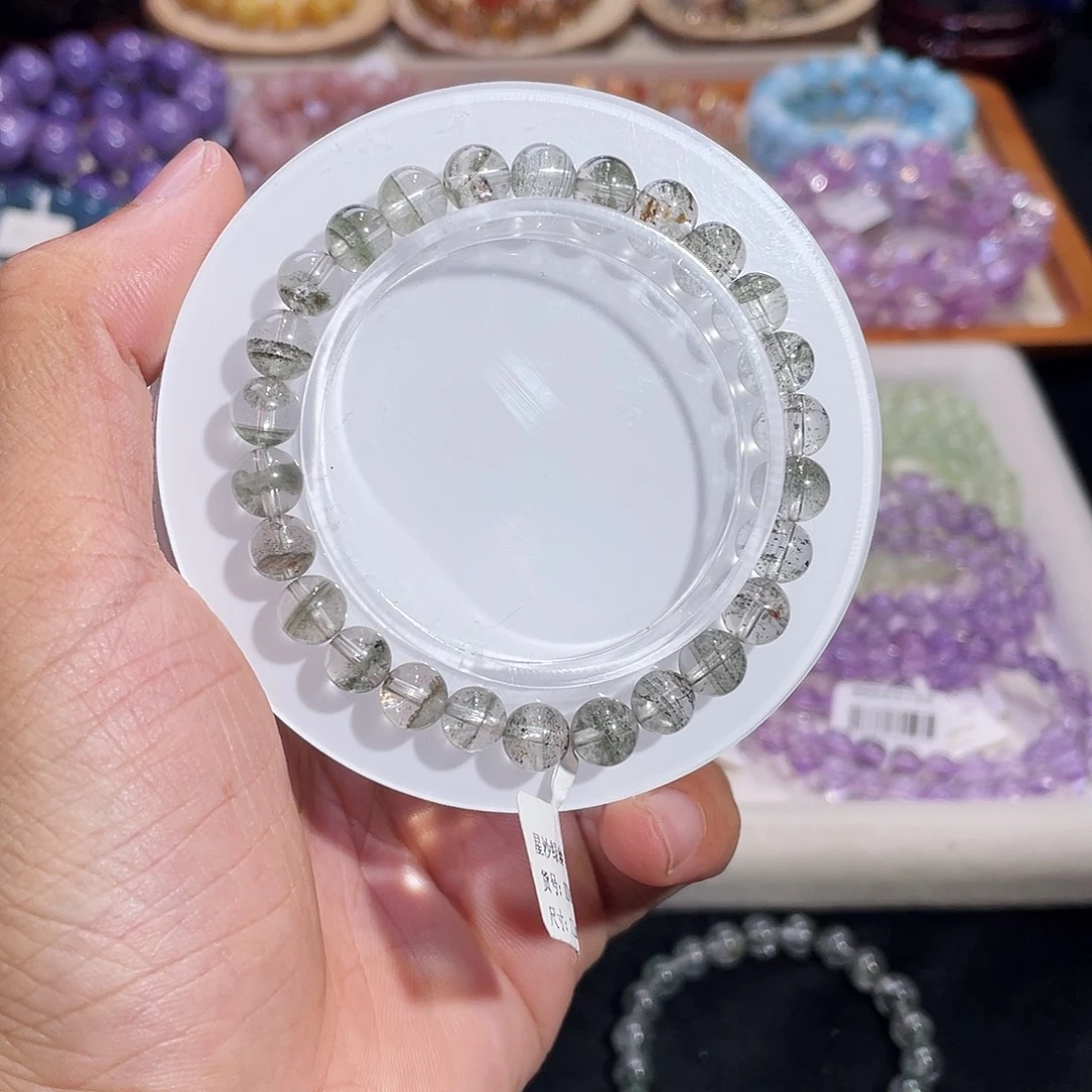 水晶未镶嵌手链星沙绿幽灵7.2mm