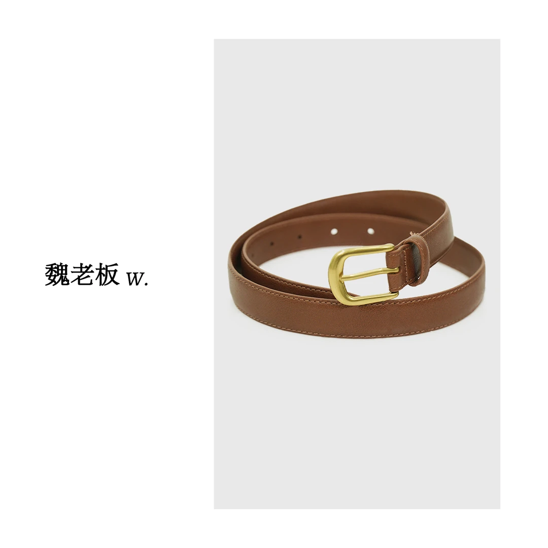 W.Diva【秋日温特蒙】全粒面双面头层牛皮皮带老钱风松弛50J061385