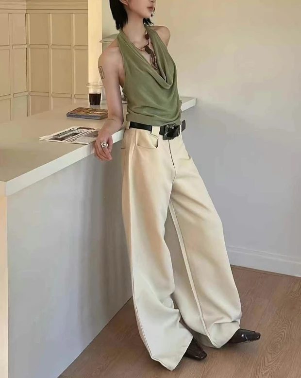 喜糖（6152#）潮流百搭气质显瘦弯刀裤