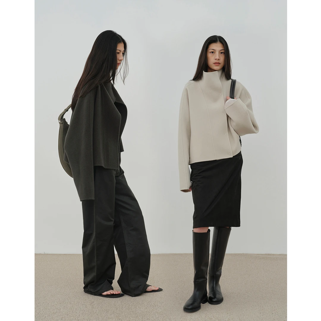 ZUM|早春经典松弛系列| 100%绵羊毛宽松短款大衣26新款休闲短外套