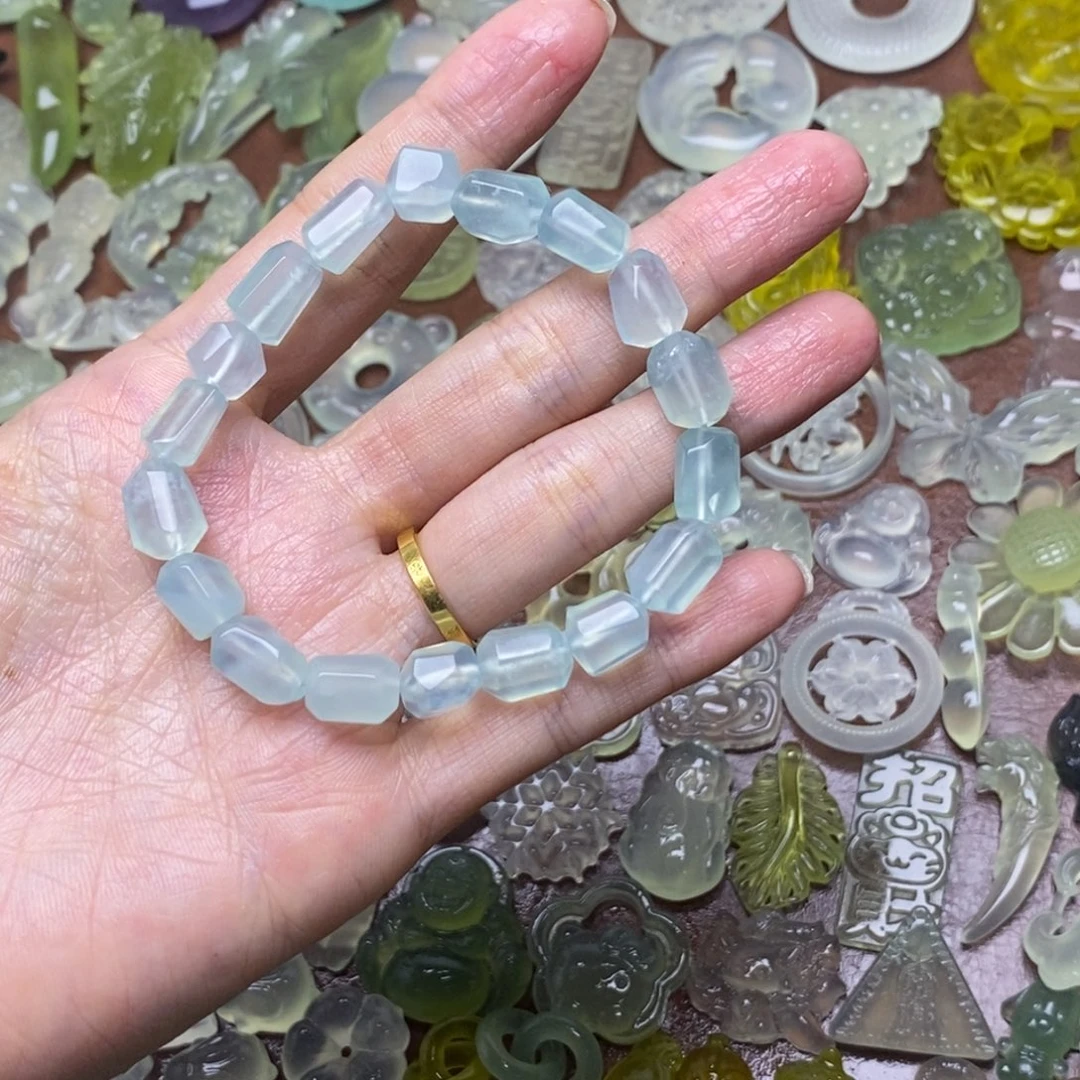 蛇纹石玉合金项链