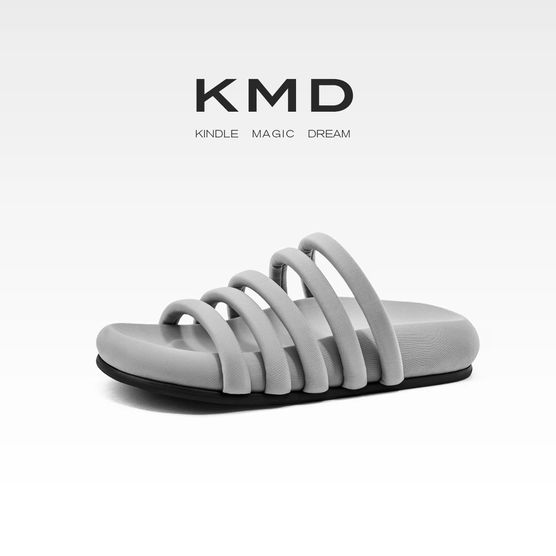 KMD 软底沙滩拖鞋2025夏季新款百搭厚底凉拖鞋女外穿不累脚一字拖