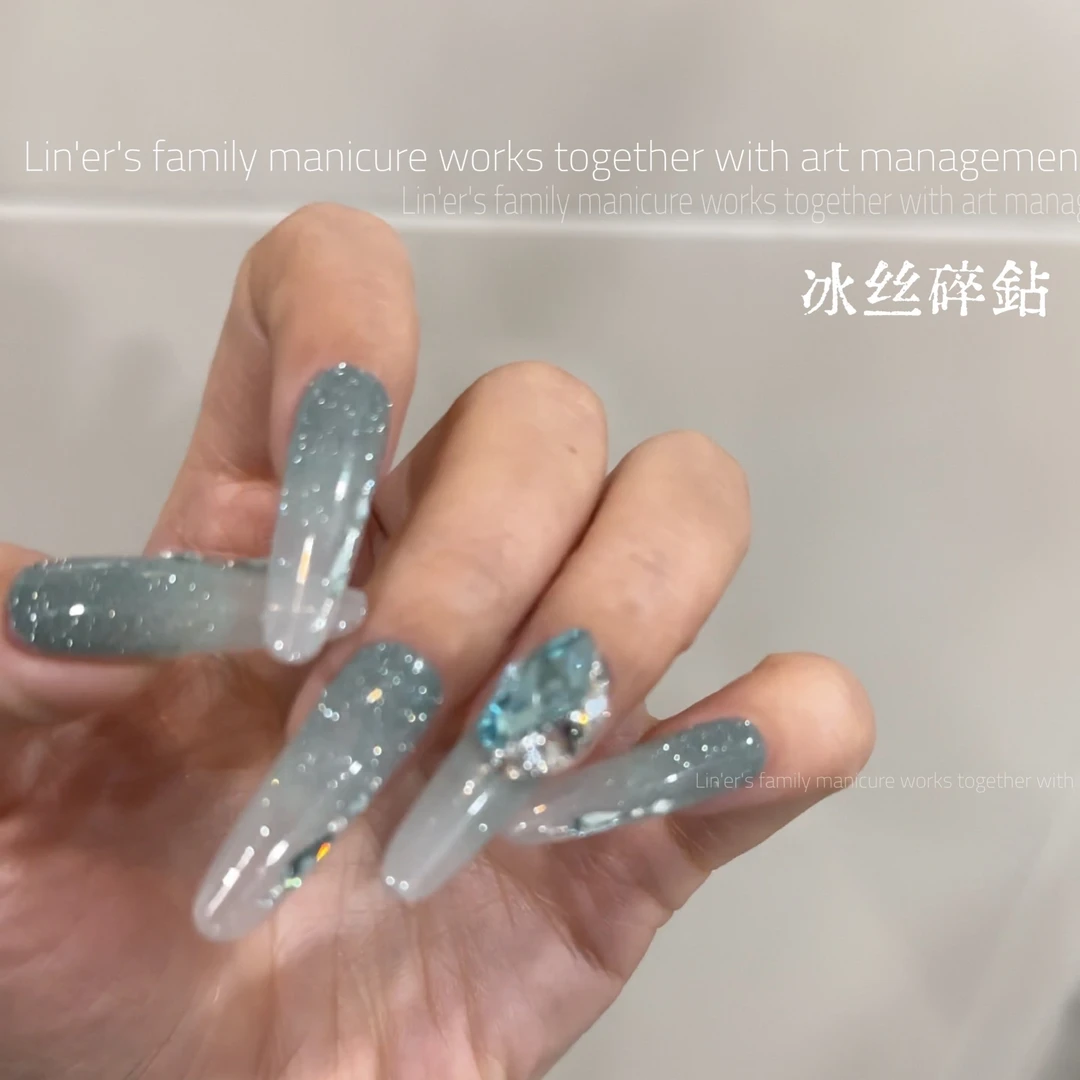 林洱细闪冰丝碎钻胶网红爆款显白流行薄荷曼波色系百搭闪粉亮片胶