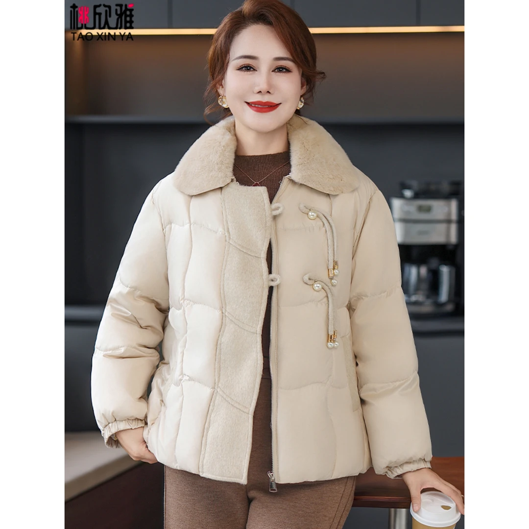 年轻妈妈冬装外套2025新款中年羽绒棉服女新中式中老年人女装棉衣