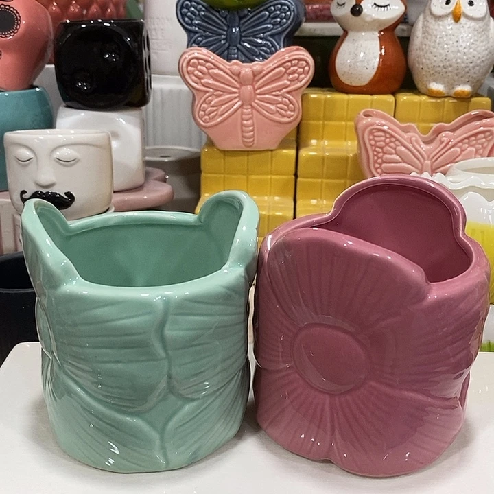 陶瓷花盆有孔 瑕疵介意勿拍