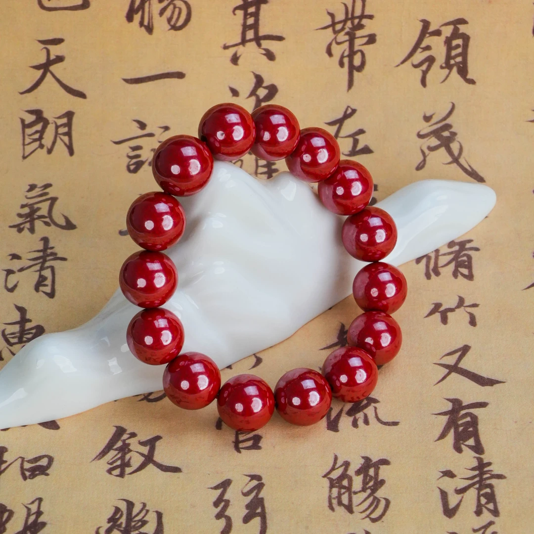 含辰砂工艺品SC-261  高抛光天然朱砂手串 8mm/14mm