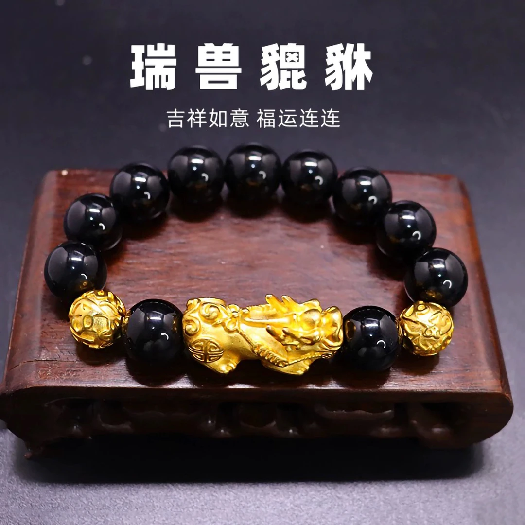 复古宫廷男欧美风复古风金色配饰经典貔貅款男款