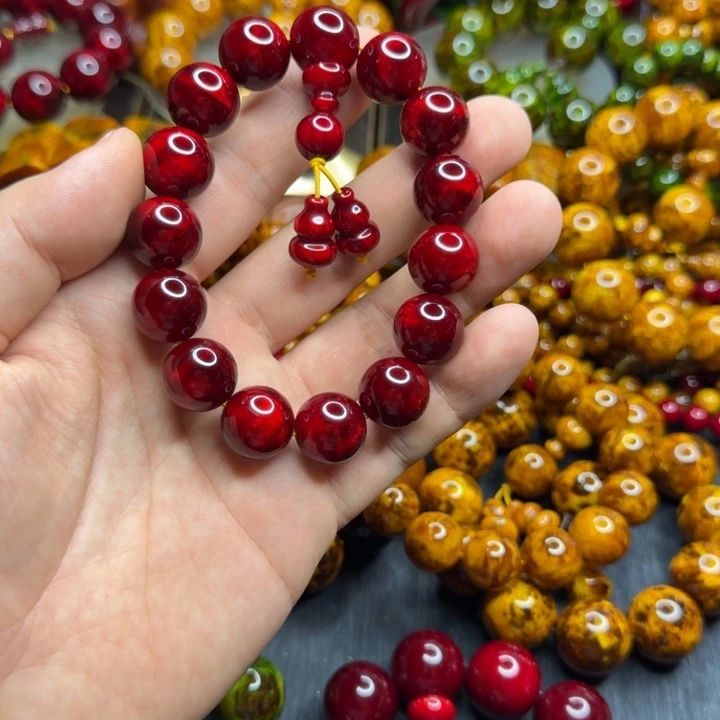 松木琥珀木文玩手串