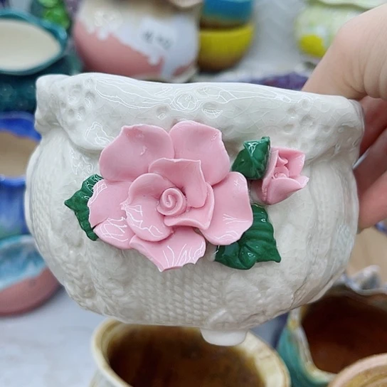 多肉绿植陶瓷花盆9.9包邮