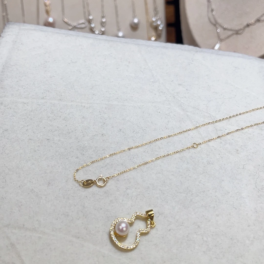 银S925镶嵌颈饰淡水珍珠