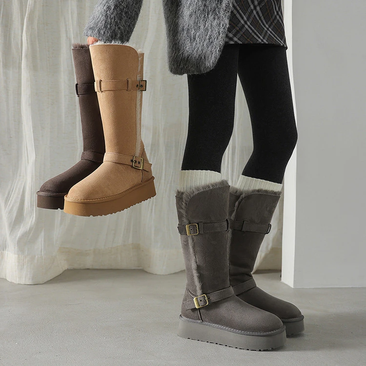 4.5cm 通勤休闲百搭雪地靴冬季法式气质韩版网红简约风时尚雪地靴