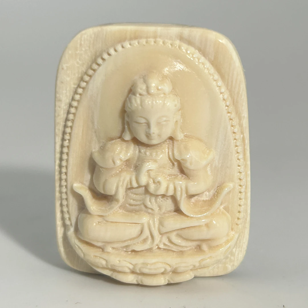 猛犸牙雕观音吊坠29*22*8mm假一罚四X199