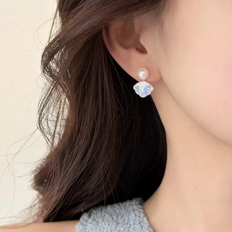 铜合金仿水晶耳饰 轻奢高级感珠珠吊坠耳环女独特小众耳饰耳坠潮