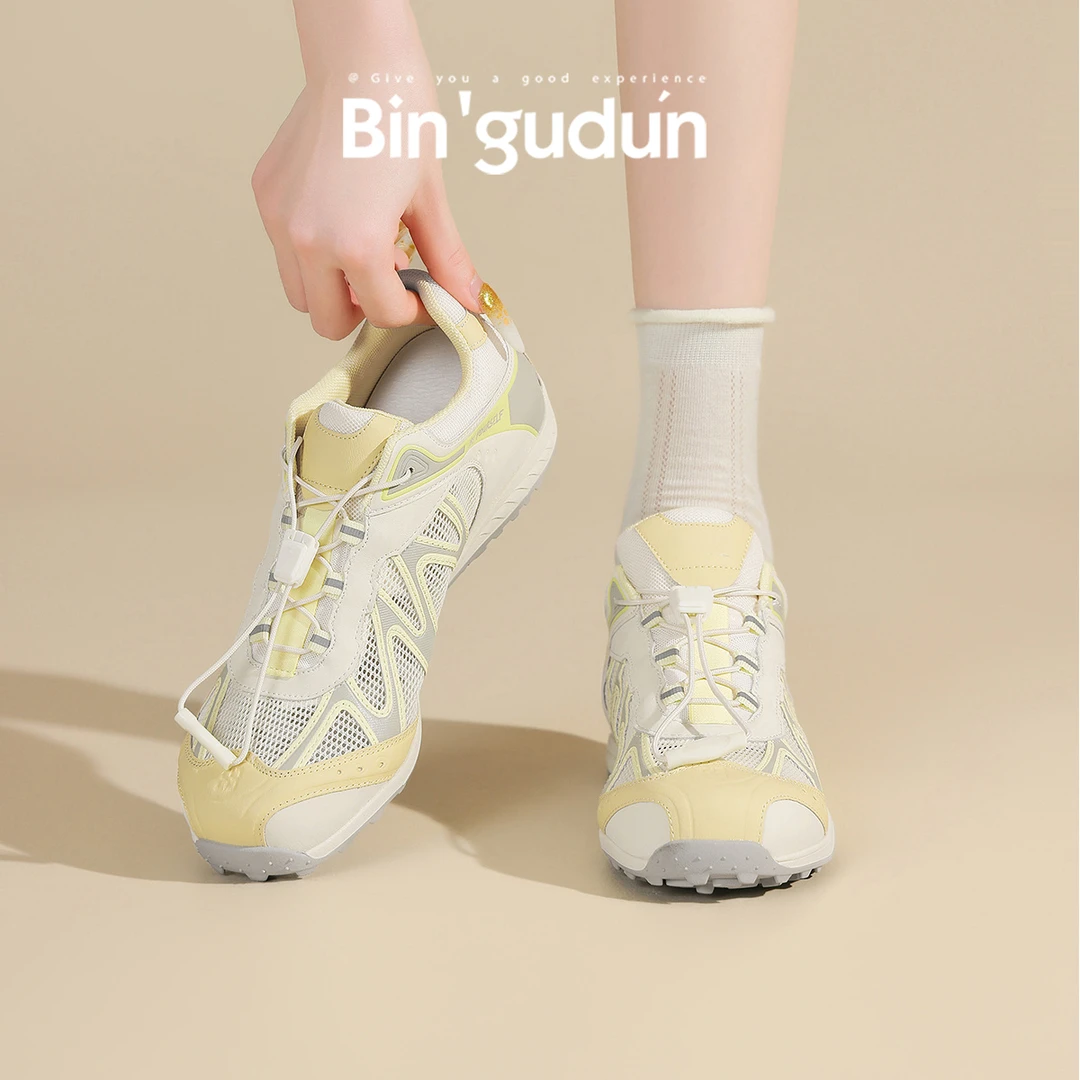 宾谷顿老爹鞋女2025夏季新款网面小白鞋透气百搭休闲运动鞋厚底鞋