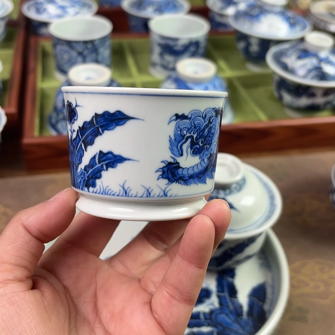 陶瓷盖碗景德镇手绘茶器