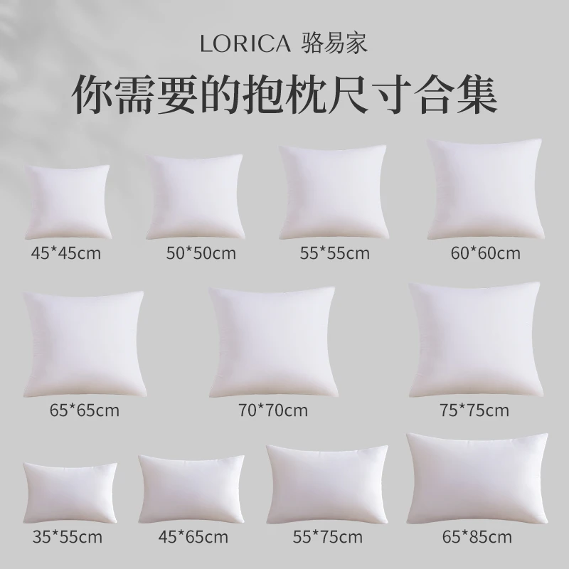 骆易家抱枕芯内胆羽丝绒沙发靠垫芯45 50 60正方形大靠背床头BK