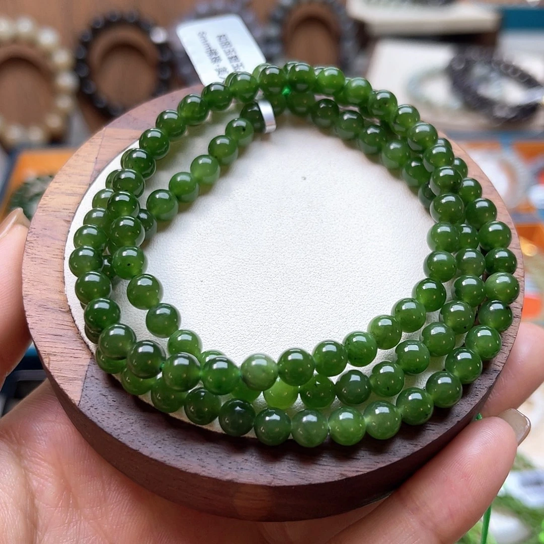 和田玉未镶嵌手串H25卡6